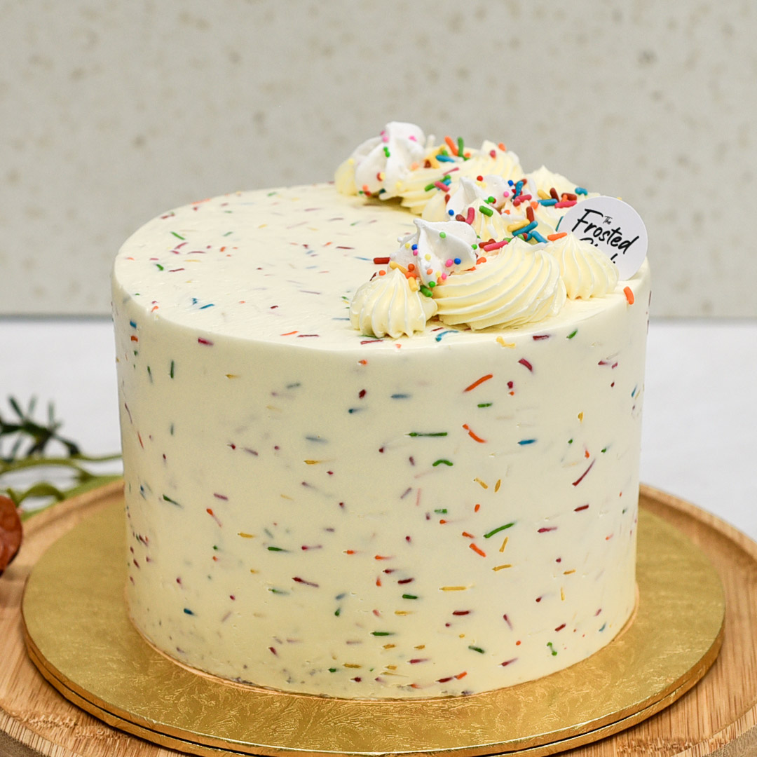 rainbow buttercream cake