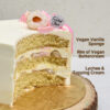 vegan vanilla lychee cake slice